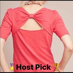 NWOT ANTHROPOLOGIE BOW-BACK SHORT SLEEVE TEE SHIRT